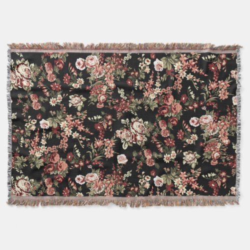 Seamless floral background flower pattern throw blanket
