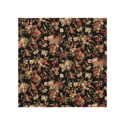 Seamless floral background flower pattern wood wall art