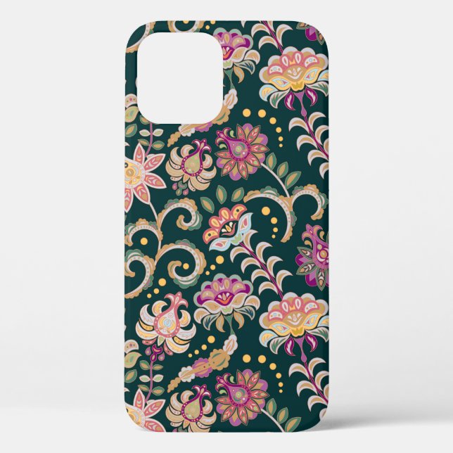 Seamless floral background. Pink flowers and leafs Case-Mate iPhone Case (Back)