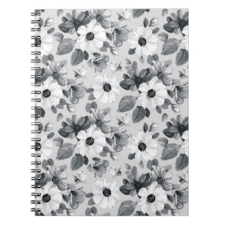 Seamless floral background with beautiful wildflow notebook