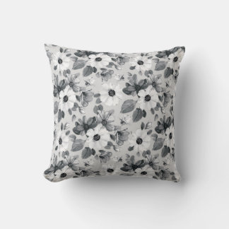Seamless floral background with beautiful wildflow throw pillow