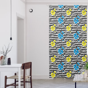 Seamless floral blue yellow flowers gray leaves st blackout curtains