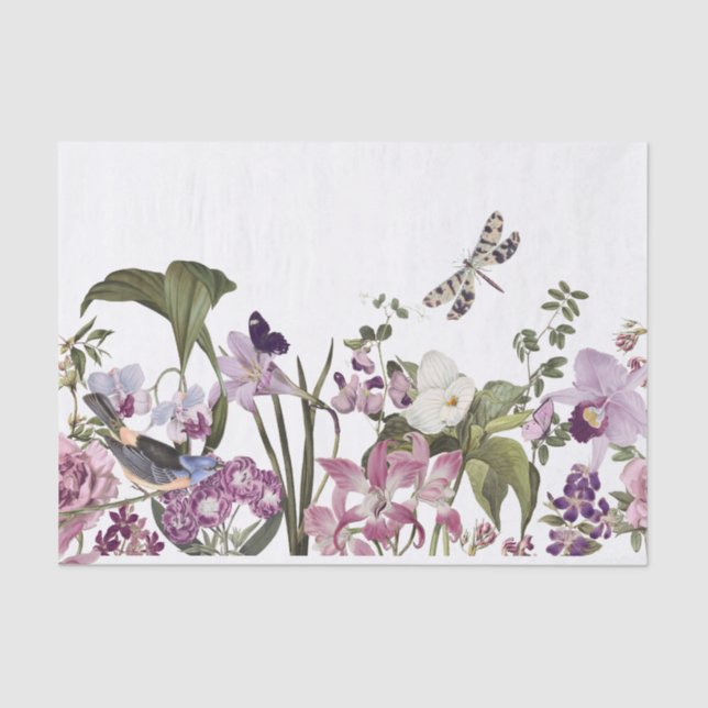Seamless Floral Border Decoupage Tissue Paper (Front)