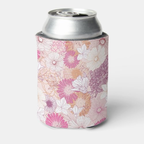 Seamless Floral  Can Cooler
