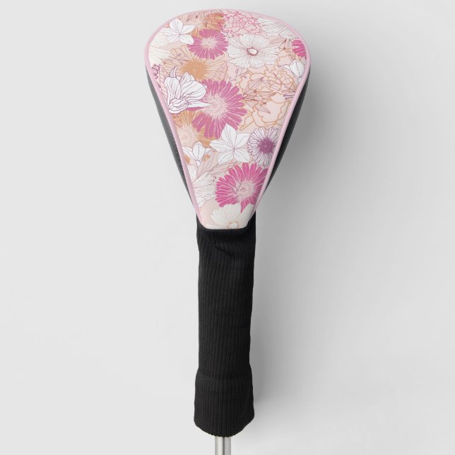 Seamless Floral  Golf Head Cover (Front)
