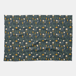 Seamless Floral In Yellow, Orange, and White Kitchen Towel