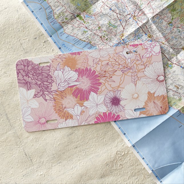 Seamless Floral  License Plate (In Situ)