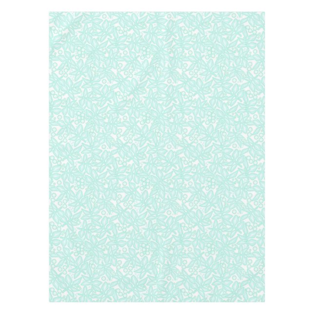 Seamless floral light green flowers lace leaves wh tablecloth (Front)