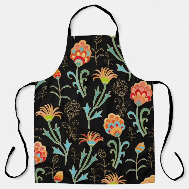 Seamless floral orient print apron (Front)
