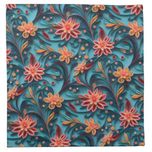 Seamless floral paper pattern Cloth Napkin