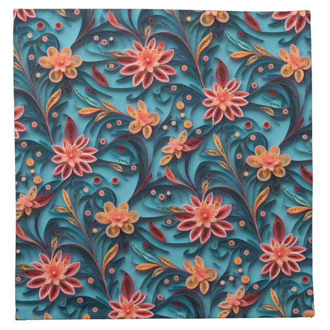 Seamless floral paper pattern Cloth Napkin (Front)