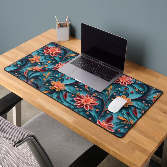 Seamless floral paper pattern Desk Mat (Office 2)