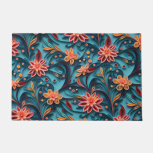 Seamless floral paper pattern Door Mat