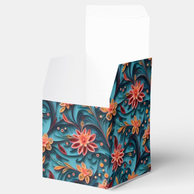 Seamless floral paper pattern Favor Box (Opened)
