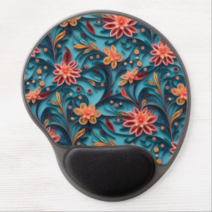Seamless floral paper pattern Gel Mousepad