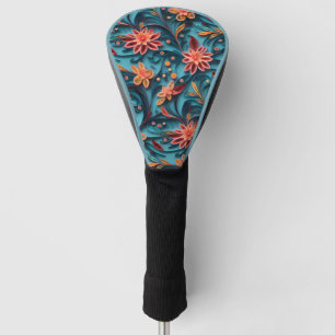 Seamless floral paper pattern Golf Head Cover