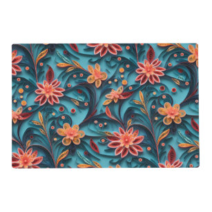 Seamless floral paper pattern Laminated Placemat