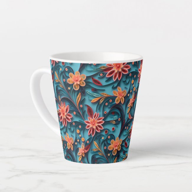 Seamless floral paper pattern Latte Mug
