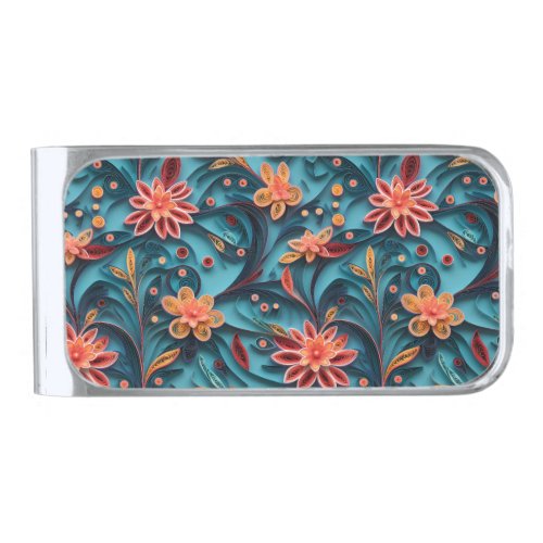 Seamless floral paper pattern Money Clip