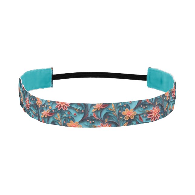 Seamless floral paper pattern Non-Slip Headbands (Front)