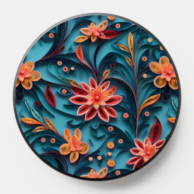 Seamless floral paper pattern phone grip (Popsocket)