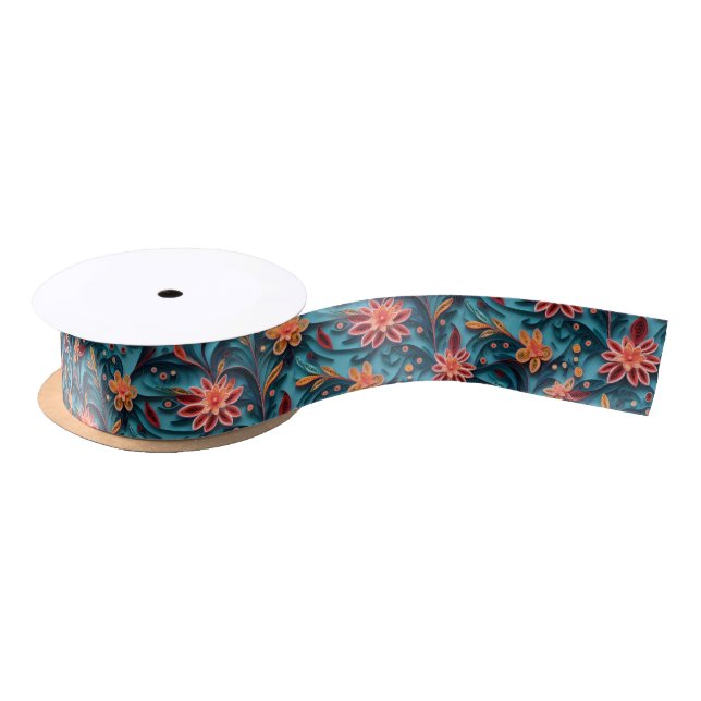 Seamless floral paper pattern Ribbon (Spool)