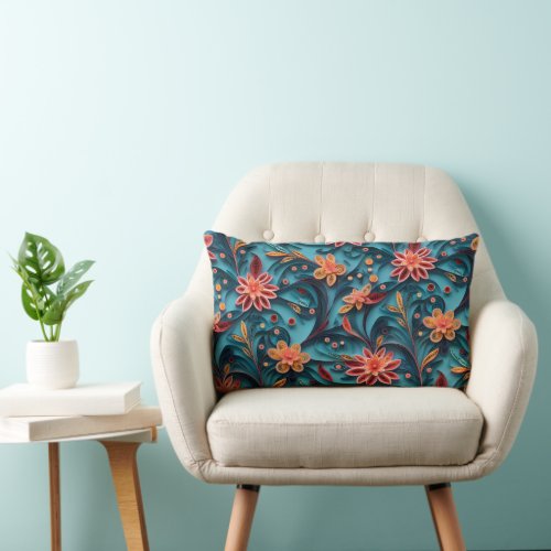 Seamless floral paper pattern Throw Pillow
