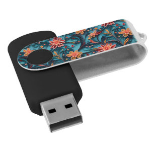 Seamless floral paper pattern USB Flash Drive