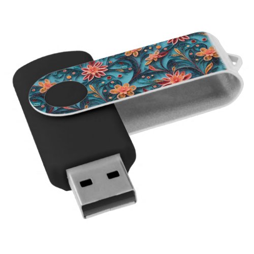 Seamless floral paper pattern USB Flash Drive