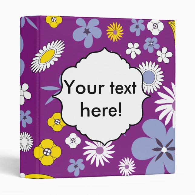 Seamless Floral Pattern 3 Ring Binder (Front/Spine)