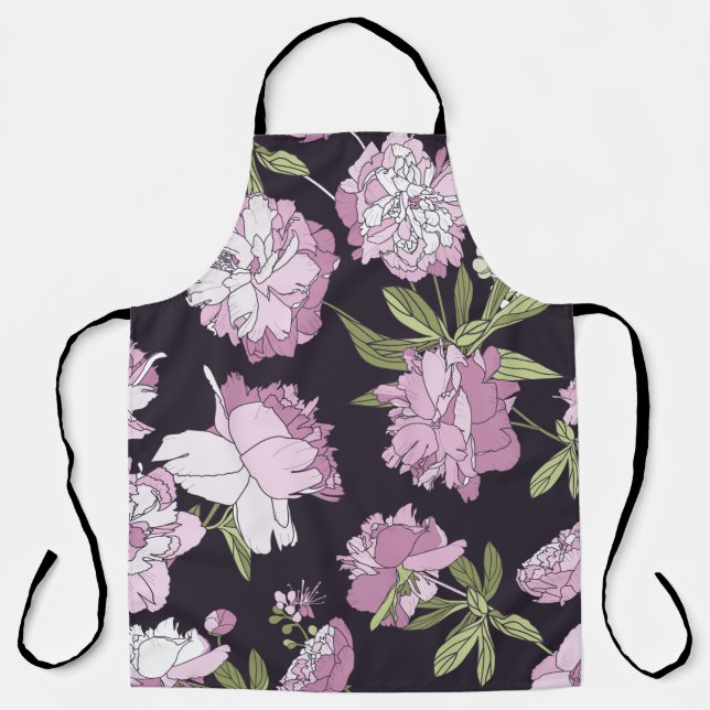 Seamless floral pattern - a bouquet of peonies. Be Apron (Front)