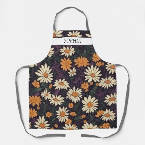 Seamless Floral Pattern Aprons for Cooks and Craft