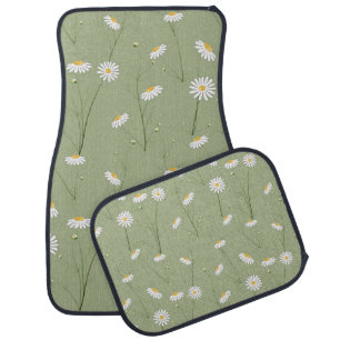 Seamless floral pattern background with cosmos flo car floor mat