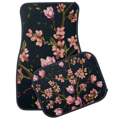 Seamless floral pattern background with hand drawn car floor mat