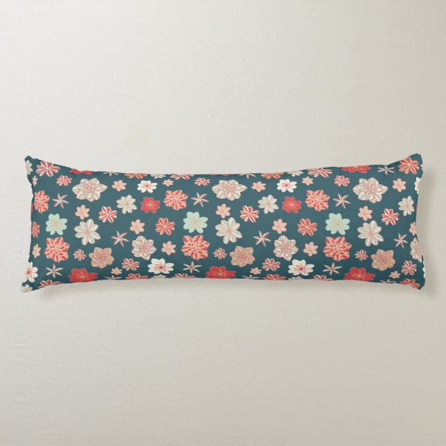 Seamless Floral Pattern  Body Pillow (Front)