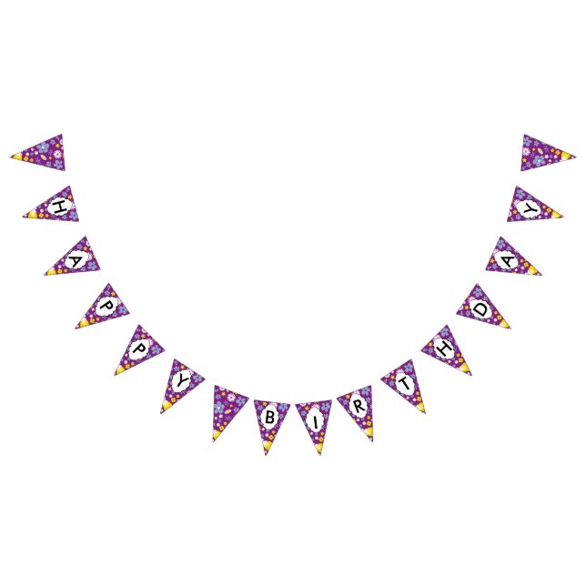 Seamless Floral Pattern Bunting Flags (All)