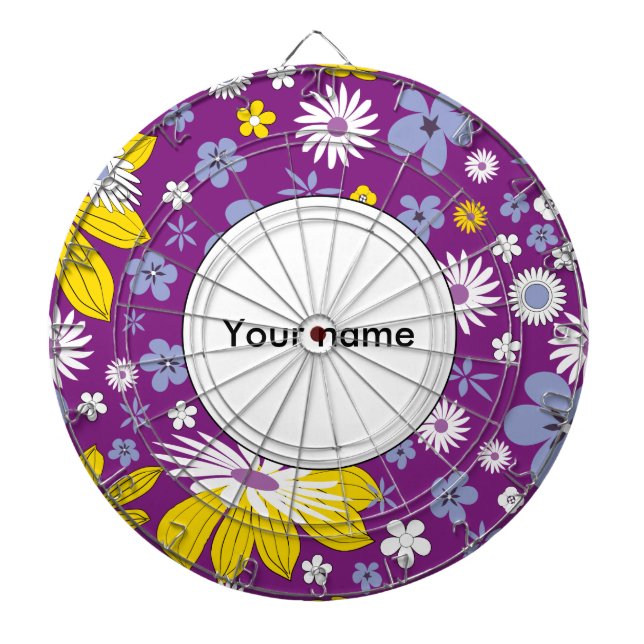 Seamless Floral Pattern Dart Board (Front)