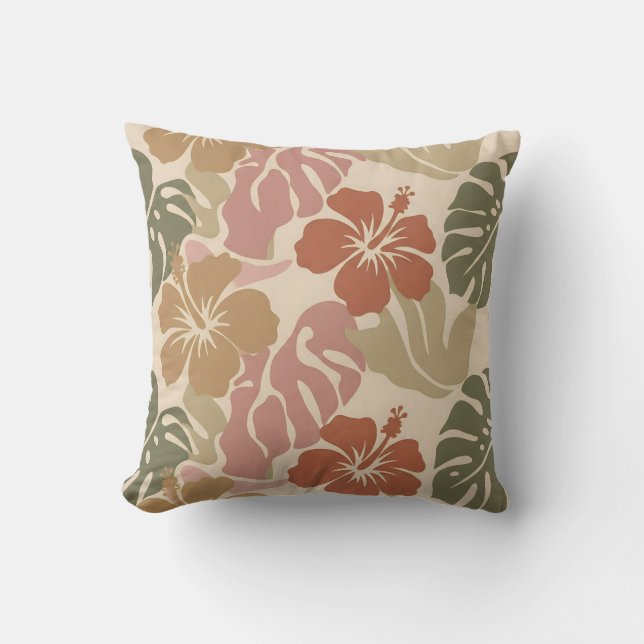 Seamless Floral Pattern – Elegant Botanical Design Throw Pillow (Front)