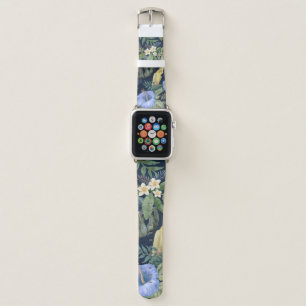 Seamless floral pattern from hand painted watercol apple watch band