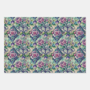 Seamless Floral Pattern Furniture Decoupage Wrapping Paper Sheets