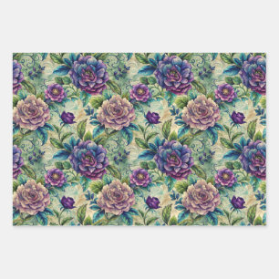 Seamless Floral Pattern Furniture Decoupage Wrapping Paper Sheets