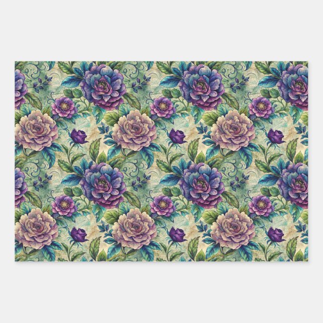 Seamless Floral Pattern Furniture Decoupage Wrapping Paper Sheets (Front)