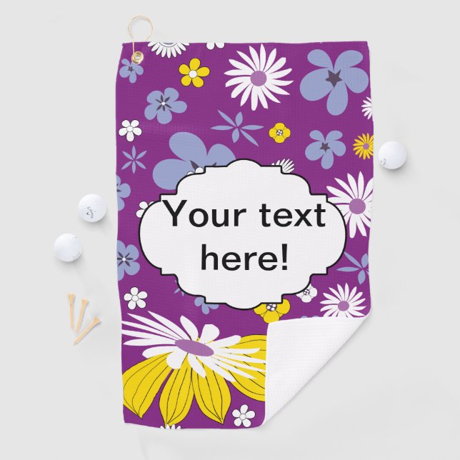 Seamless Floral Pattern Golf Towel (InSitu)