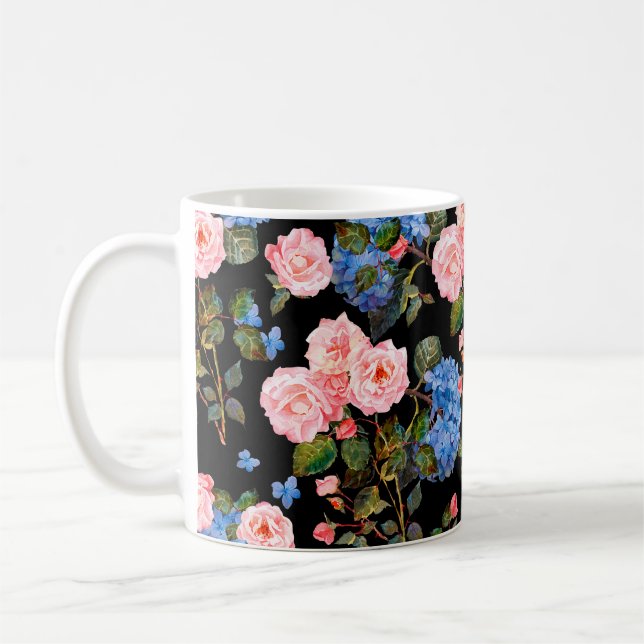 Seamless floral pattern in victorian style. Bouque Coffee Mug (Left)