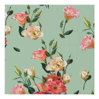 Seamless floral pattern in victorian style. Bouque Faux Canvas Print