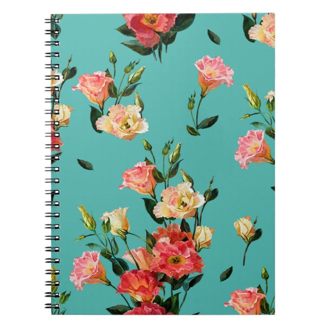 Seamless floral pattern in victorian style. Bouque Notebook (Front)