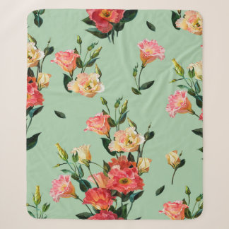 Seamless floral pattern in victorian style. Bouque Sherpa Blanket