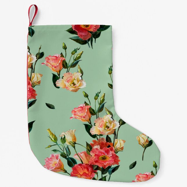 Seamless floral pattern in victorian style. Bouque Small Christmas Stocking (Front)