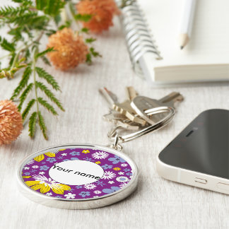 Seamless Floral Pattern Keychain