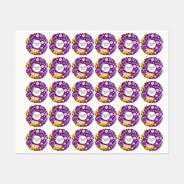 Seamless Floral Pattern Labels (Sheet)